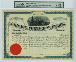 Chicago, Portage and Superior Railway - Stock Certificate